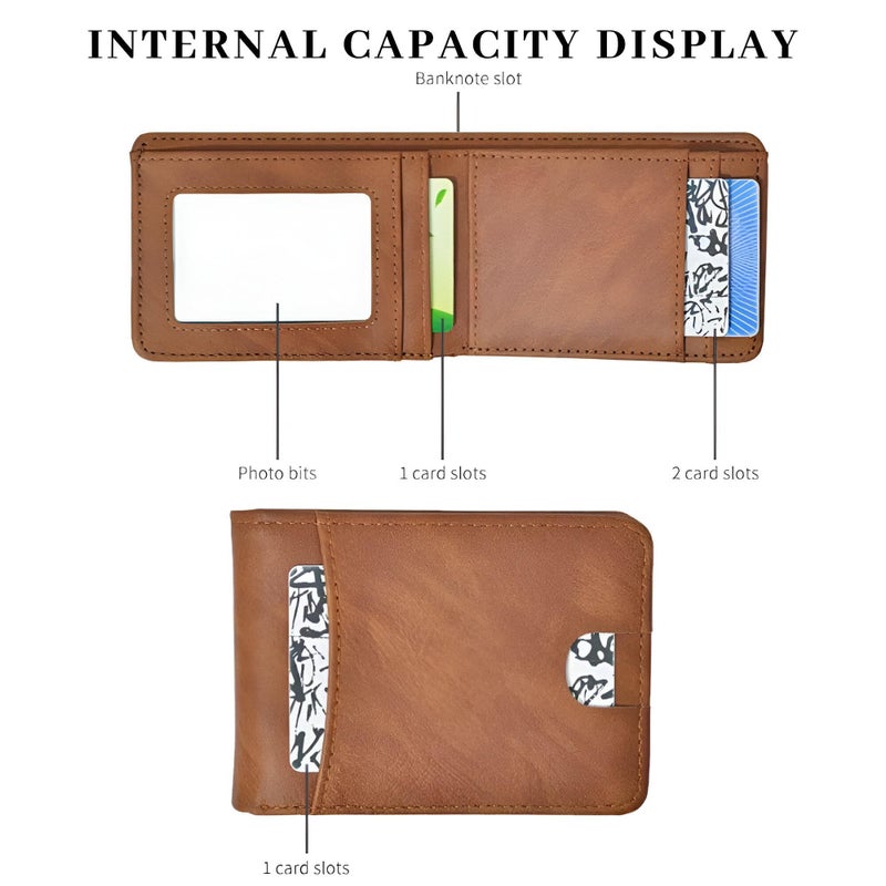 Compact Wallet - Handheld Short Folding Wallet, Waterproof PU Leather Card Holder for Men, Fashionable Pocket Money Purse and Card Organizer, Slim, Secure, Durable Everyday Carry (3PCS) - Image 3