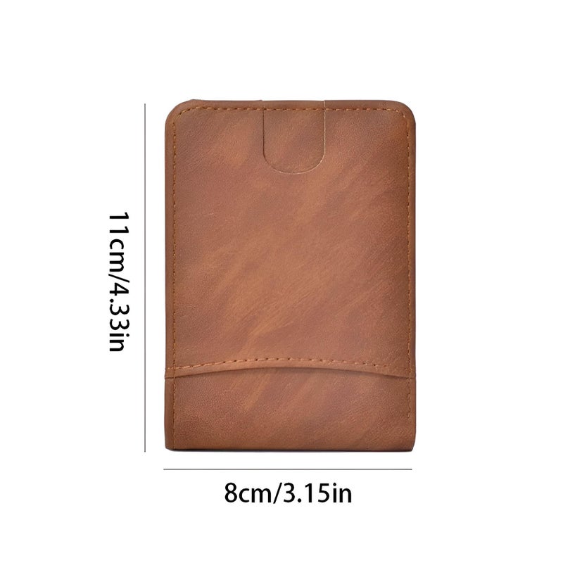 Compact Wallet - Handheld Short Folding Wallet, Waterproof PU Leather Card Holder for Men, Fashionable Pocket Money Purse and Card Organizer, Slim, Secure, Durable Everyday Carry (3PCS) - Image 2