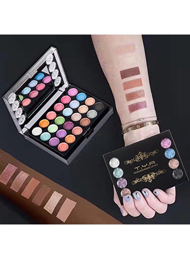 OUO Eyeshadow Palette LT Makeup Palette 37 Bright Colors Matter and Shimmer Lip Gloss Blush Brushes Cosmetic Makeup Eyeshadow Highly Pigmented Palette for Girls Festival Birthday Gift Concealer Makeup Kit - Image 4