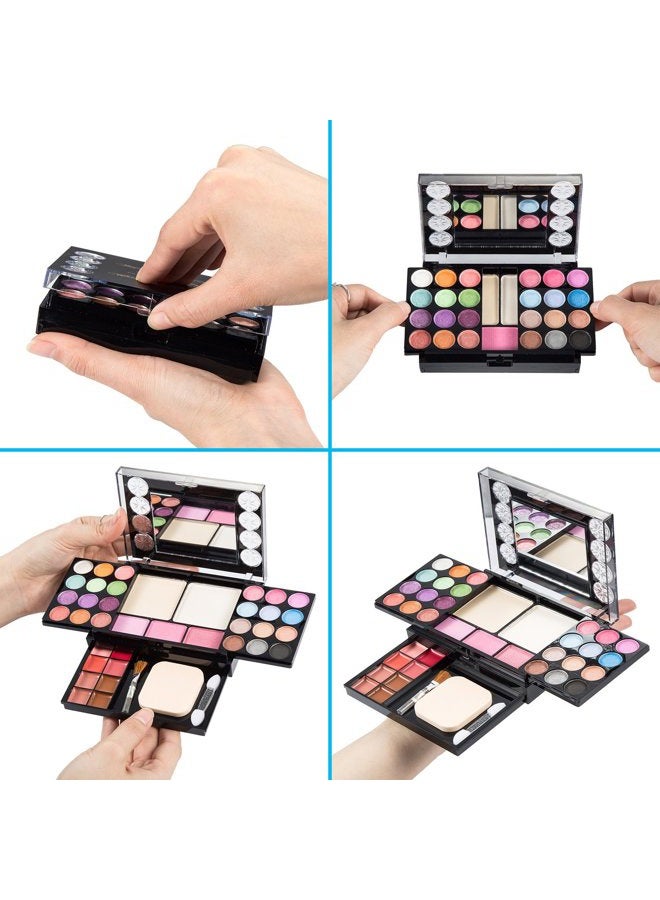OUO Eyeshadow Palette LT Makeup Palette 37 Bright Colors Matter and Shimmer Lip Gloss Blush Brushes Cosmetic Makeup Eyeshadow Highly Pigmented Palette for Girls Festival Birthday Gift Concealer Makeup Kit - Image 5