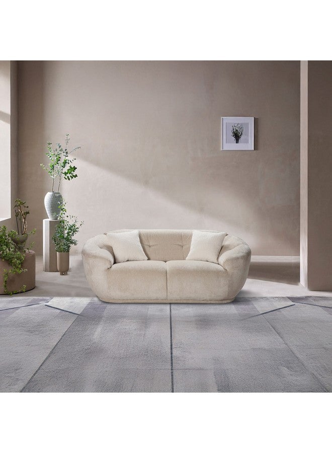 Home Box Houston 2-Seater Fabric Sofa with 2 Cushions 100 x 76 x 196 cm - Image 1