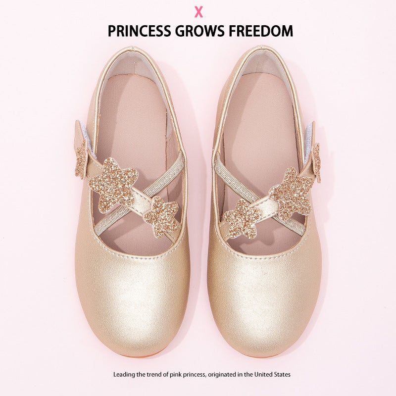 Girls Princess Shoes Soft Sole Shoes 2025 Spring and Autumn New Little Girls Dance Performance Shoes Baby Soft Sole Leather Shoes - Image 1