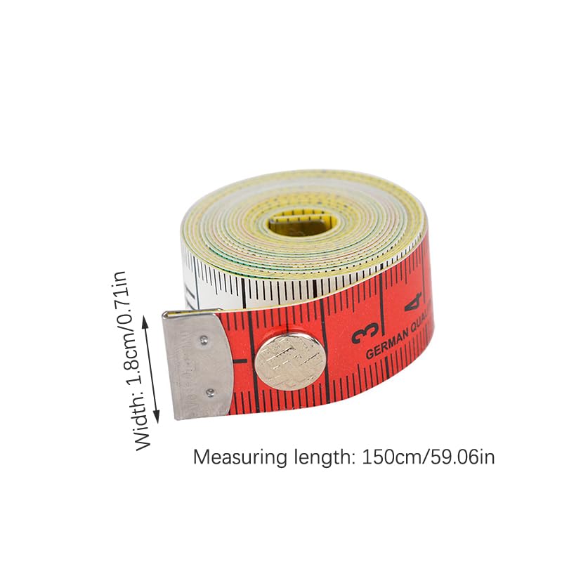 klarako 1.5m Quality Soft Tape Measure Tailor's Tape with Sklarakop Fasteners Body Measuring Ruler Needlework Sewing Tool Tailor Tape - Image 2