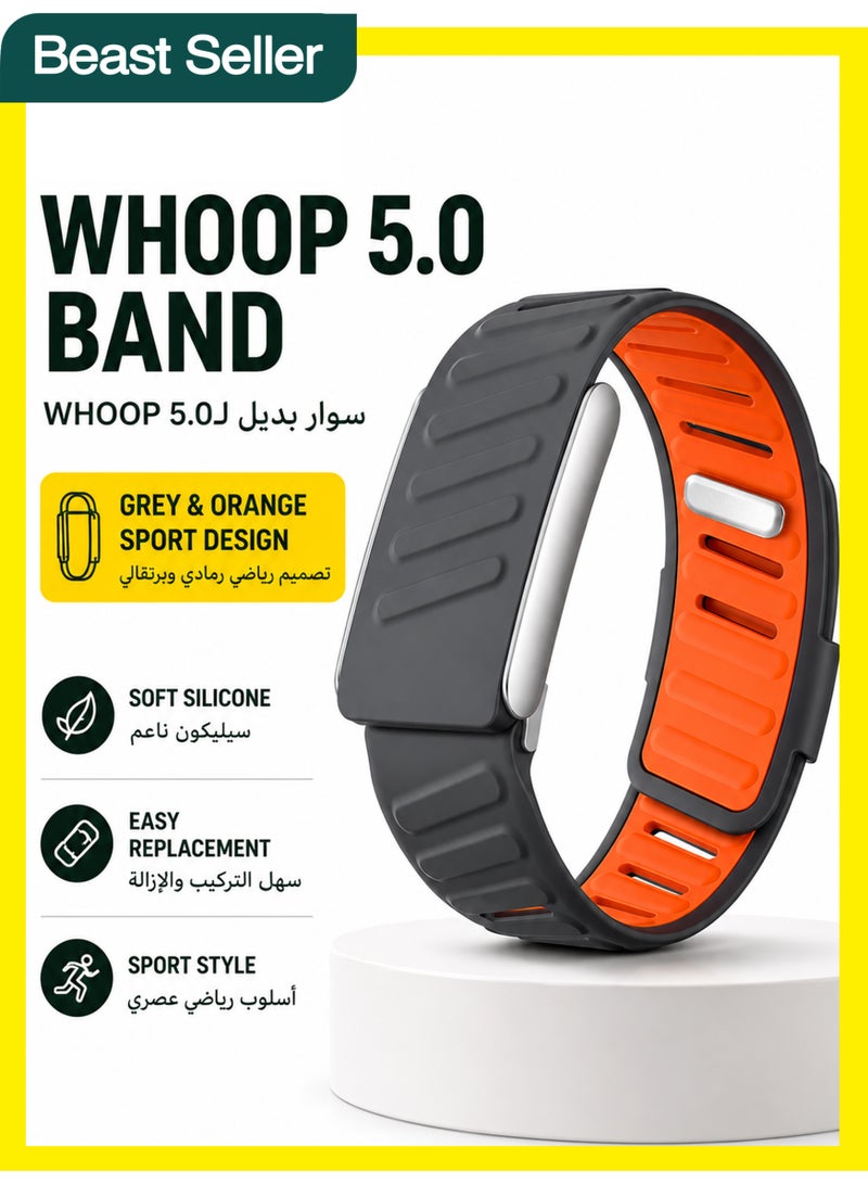 BASEMENT-1 Premium Soft-Touch Silicone Wristband for WHOOP 5.0 – Lightweight, Breathable & Adjustable, Sweatproof & Waterproof Fitness Tracker Band for Men & Women (Durable Comfort Design) - Image 1