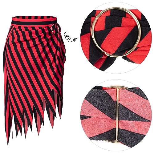 Irtysh Pirat Open Design Skirt Dress Pirate Head Scarf Hat Pirate Bandana Accessories Cosplay Costume For Men Women(red+black L) - Image 5