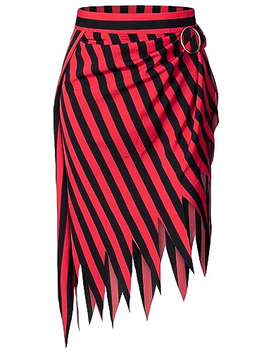 Irtysh Pirat Open Design Skirt Dress Pirate Head Scarf Hat Pirate Bandana Accessories Cosplay Costume For Men Women(red+black L) - Image 2