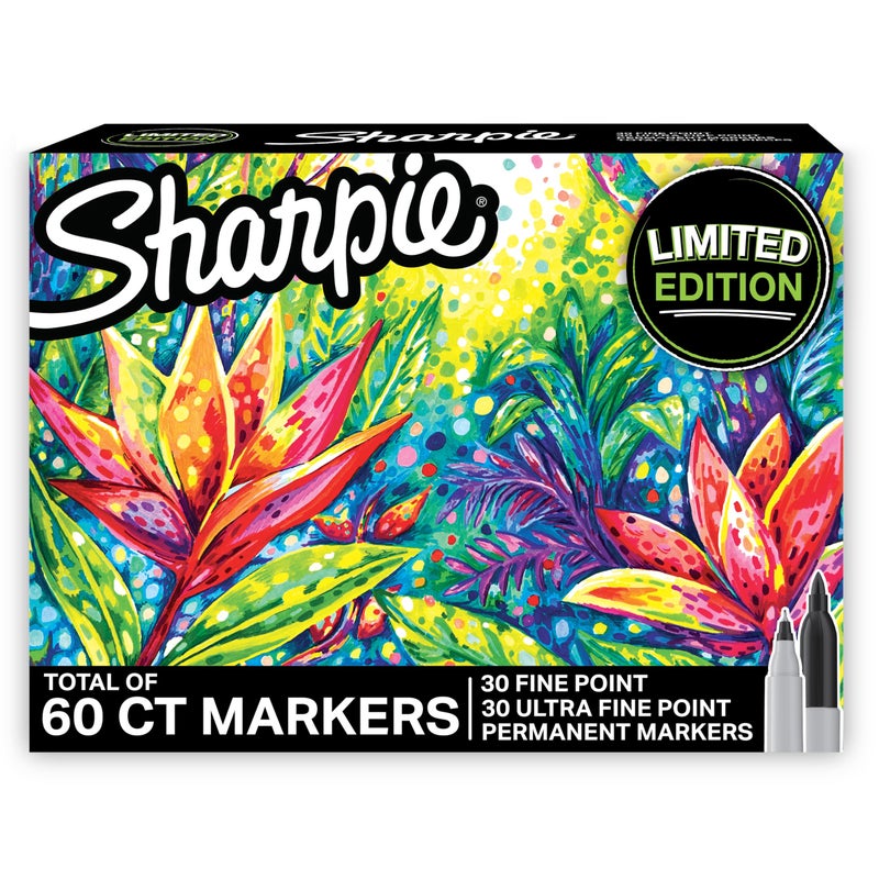 Sharpie Permanent Markers Limited Edition Set Contains Fine Point Markers and UltraFine Point Markers 60 Count - Image 2