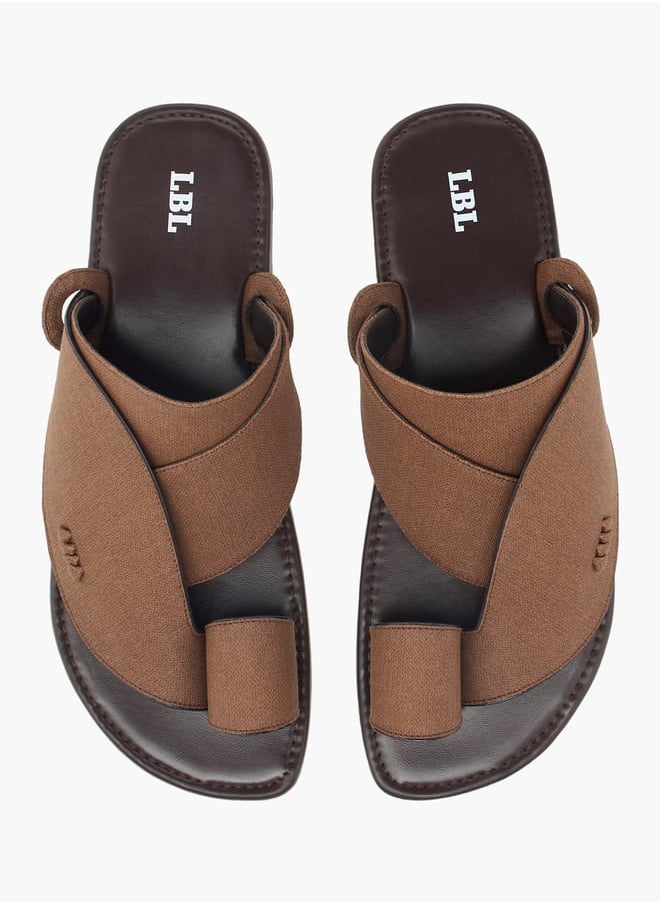 LBL by Shoexpress Men Textured Slip-On Arabic Sandals with Toe Loop Detail  - Image 1