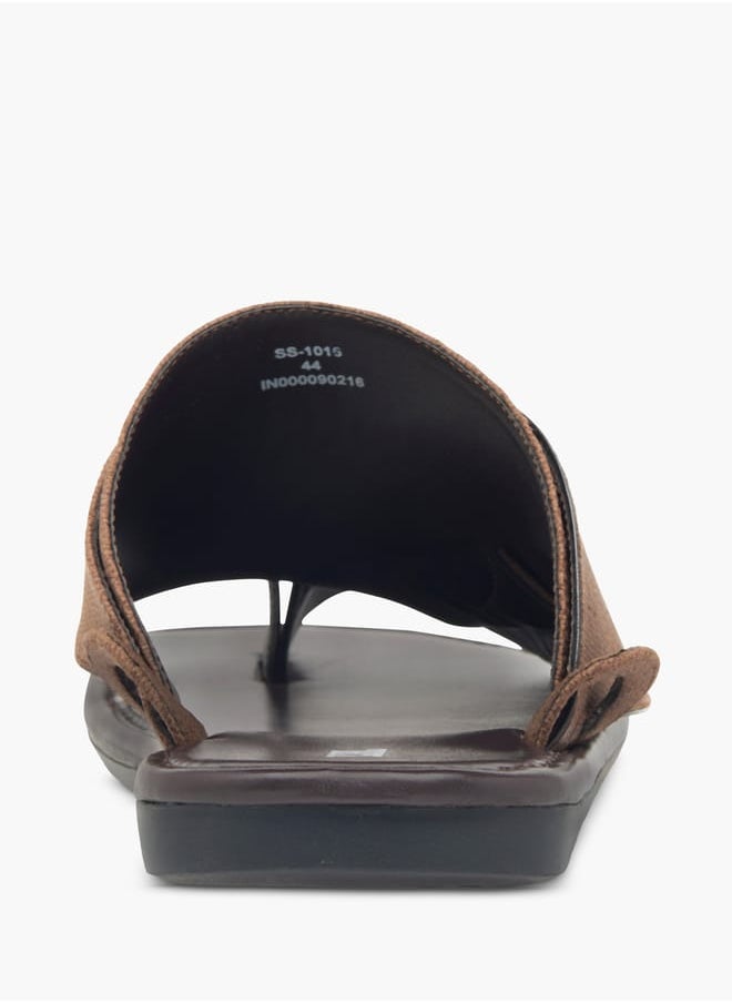 LBL by Shoexpress Men Textured Slip-On Arabic Sandals with Toe Loop Detail  - Image 4