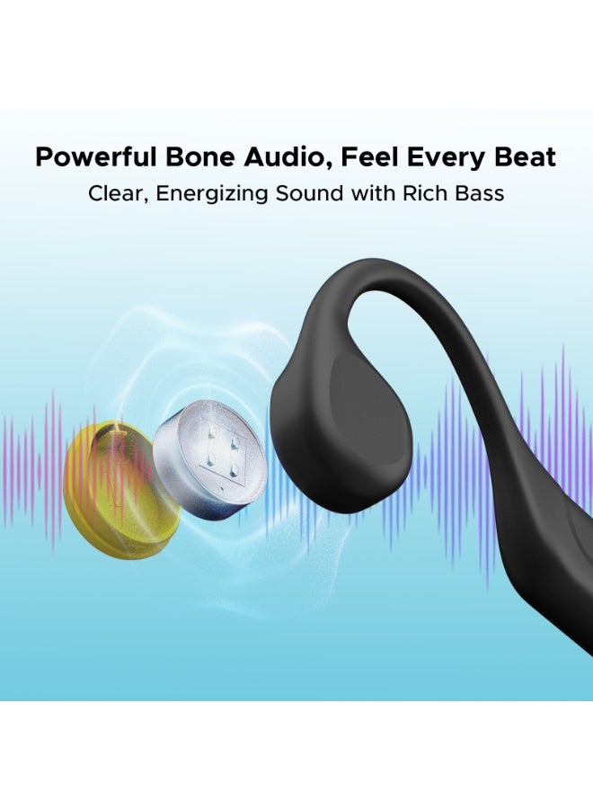 DOOGEE Bone Conduction Headphones, Open-Ear Sports Bone Conduction Headphones with LED Safety Light, IP66 Waterproof, Bluetooth 6.0, 10h Playtime and Adjustable Headband for Night Running - Image 5