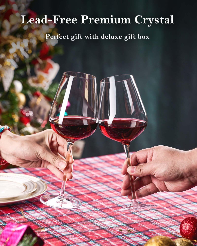 JBHO Hand Blown Italian Style Crystal Bordeaux Wine Glasses - Great Gift Packaging - Red Wine Glasses Lead-Free Premium Crystal Clear Glass - Set of 4-18 Ounce - Image 4