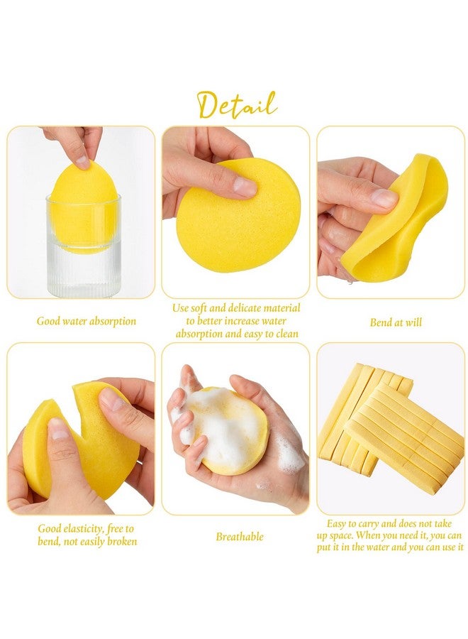 Foaincore 600 Pieces Compressed Facial Sponge Round Facial Sponge for Estheticians Face Sponges for Cleansing Face Wash Sponges Disposable Sponges for Women Spa Exfoliating Cleansing(Yellow) - Image 3