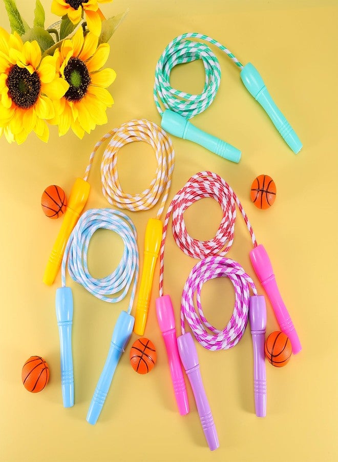 Dyrfolm 12 Pack Jump Rope for Kids,Jump Rope Stripe Ropes with Plastic Handles,Adjustable Skipping Rope,Colorful Jumping Skipping Stripe Rope for Outdoor Sports Exercise Activity,Assorted Colors - Image 4