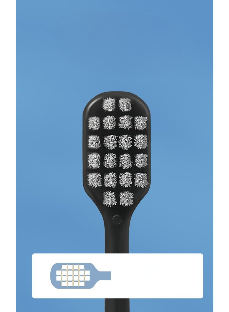 RAOYI Antibacterial toothbrush 2 packs diamond pattern brush handle adult home wide head couple soft bristle toothbrush - Image 2