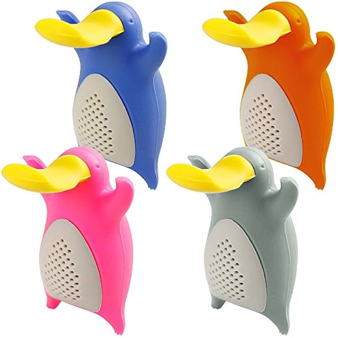 FineGood Tea Infusers For Loose Leaf Tea Set Of 4 Pack Platypus Silicone Tea Filter Strainers - Image 1