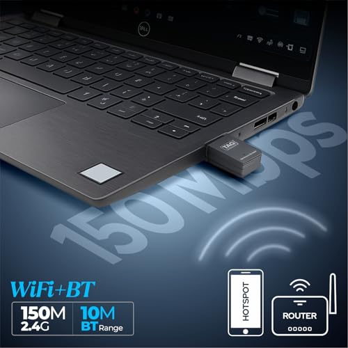 TAG Rapidbay WiFi & Bluetooth 4.2 USB Adapter | 150Mbps 2.4GHz Wireless Dongle | Plug & Play for PC/Laptop/Desktop | Windows 11/10/8.1/7 | Nano Design | Soft AP Mode | Secure Connection - Image 2