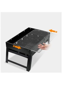 Generic Folding Portable Charcoal BBQ Grill Stainless Steel Camping Barbecue Oven Black  - Image 5