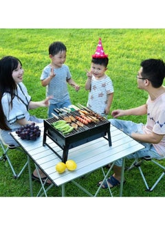 Generic Folding Portable Charcoal BBQ Grill Stainless Steel Camping Barbecue Oven Black  - Image 2