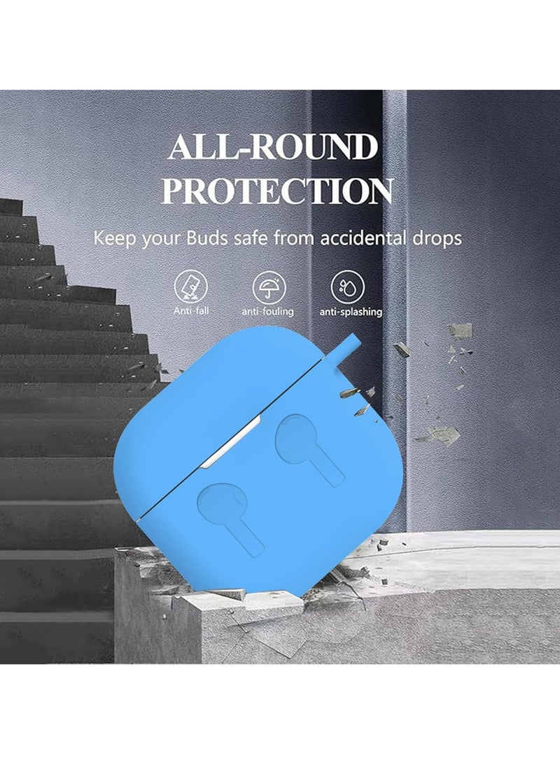 MIGOFAST - AirPods 4 Case Silicone Compatible with AirPods 4th Generation Case (2024)  D rop Protection Cover with Keychain  Sky Blue - Image 1