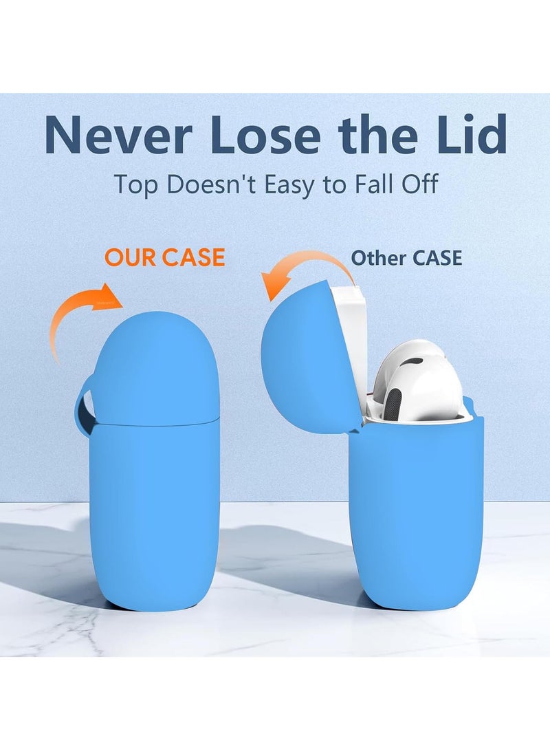 MIGOFAST - AirPods 4 Case Silicone Compatible with AirPods 4th Generation Case (2024)  D rop Protection Cover with Keychain  Sky Blue - Image 1