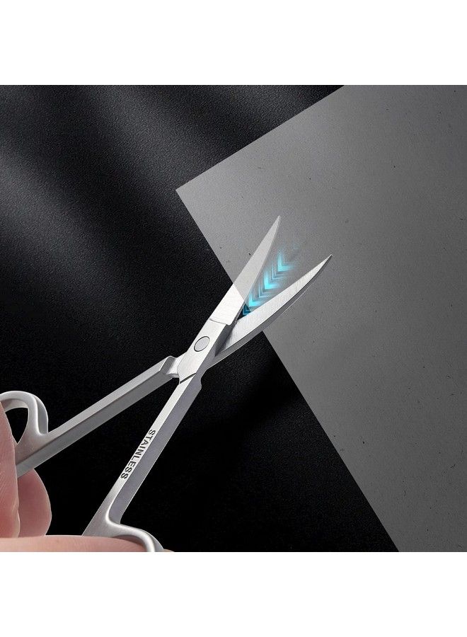 BEZOX Premium Nail Scissors 2Pcs  Professional Curved And Stright Manicure Scissors Multipurpose Stainless Steel Beauty Grooming Scissor For Nail Facial Hair Eyebrow Eyelash Dry Skin - Image 4