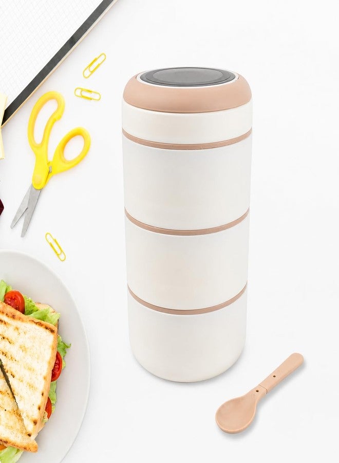 Gcrox Smart Stack 3-Layer Portable Stainless Steel Lunch Box - Airtight Leak-Proof Tiffin for Office School Picnic Color May Vary - Image 3