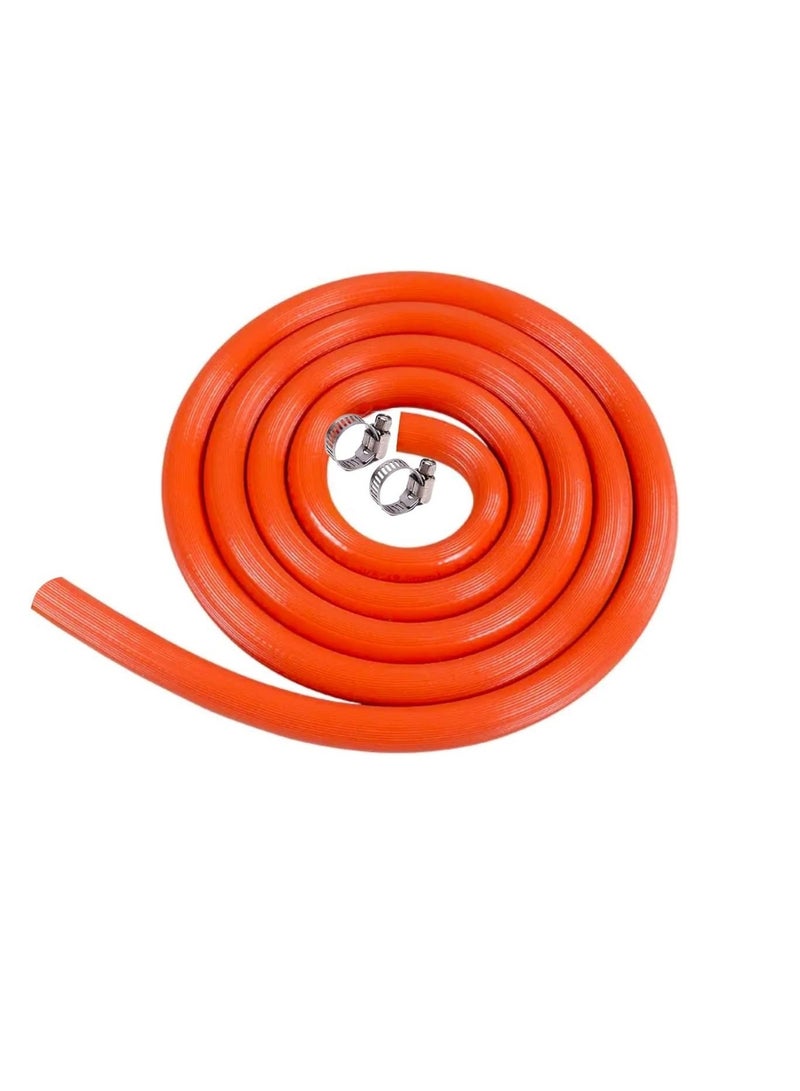 خرطوم غاز البروبان والبيوتان، 8 مم، معيار بريطاني، مع مشبكين بطول 1.5 متر - Image 1