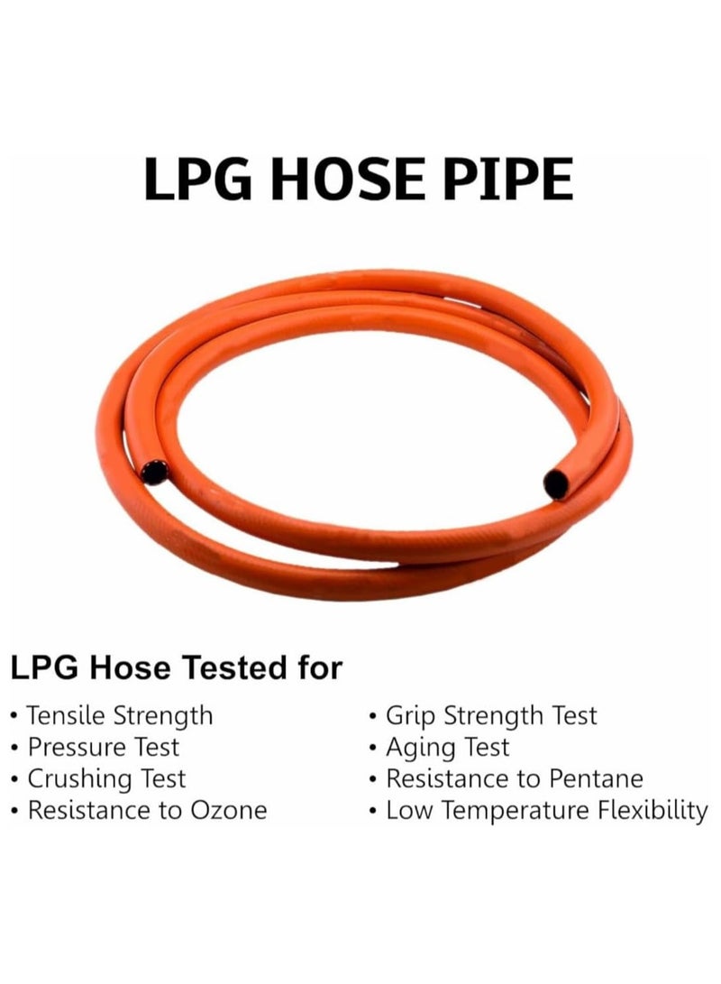 خرطوم غاز البروبان والبيوتان، 8 مم، معيار بريطاني، مع مشبكين بطول 1.5 متر - Image 3