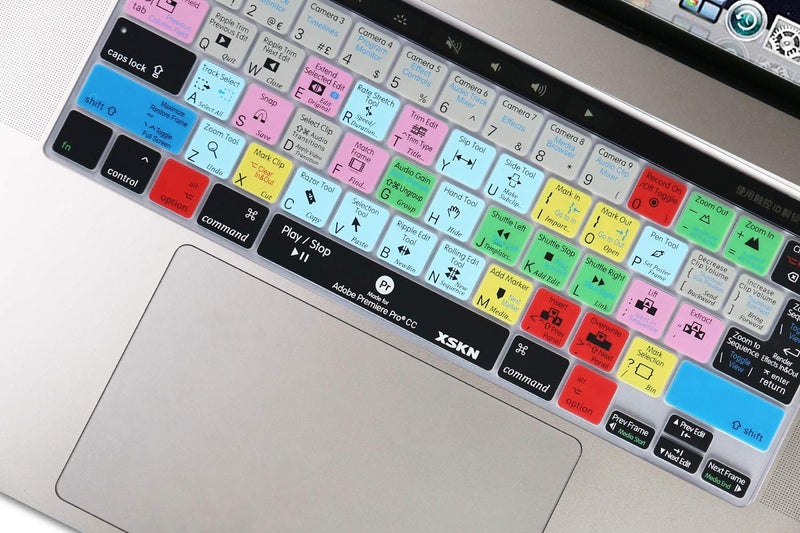 XSKN Premiere Pro Shortcuts Silicone Keyboard Cover Skin for 2019 2020 MacBook Pro 16.2 13.3 inch with Touch Bar and Touch ID A2141 A2251 A2289 A2338 M1 US&EU Version - Image 3