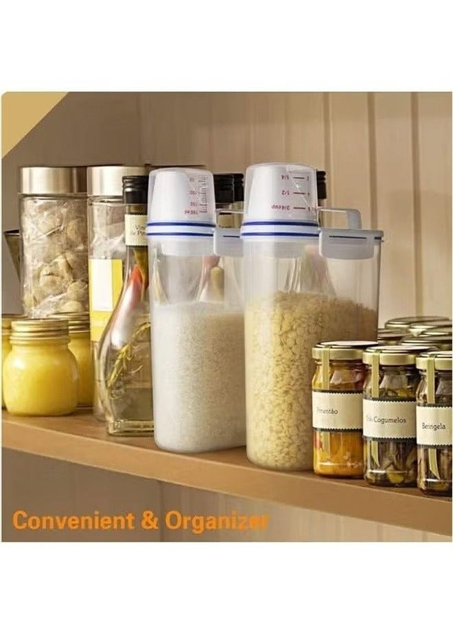 RollsTimi  Rice Storage Box With Measuring Cup,Grain Container - Image 2