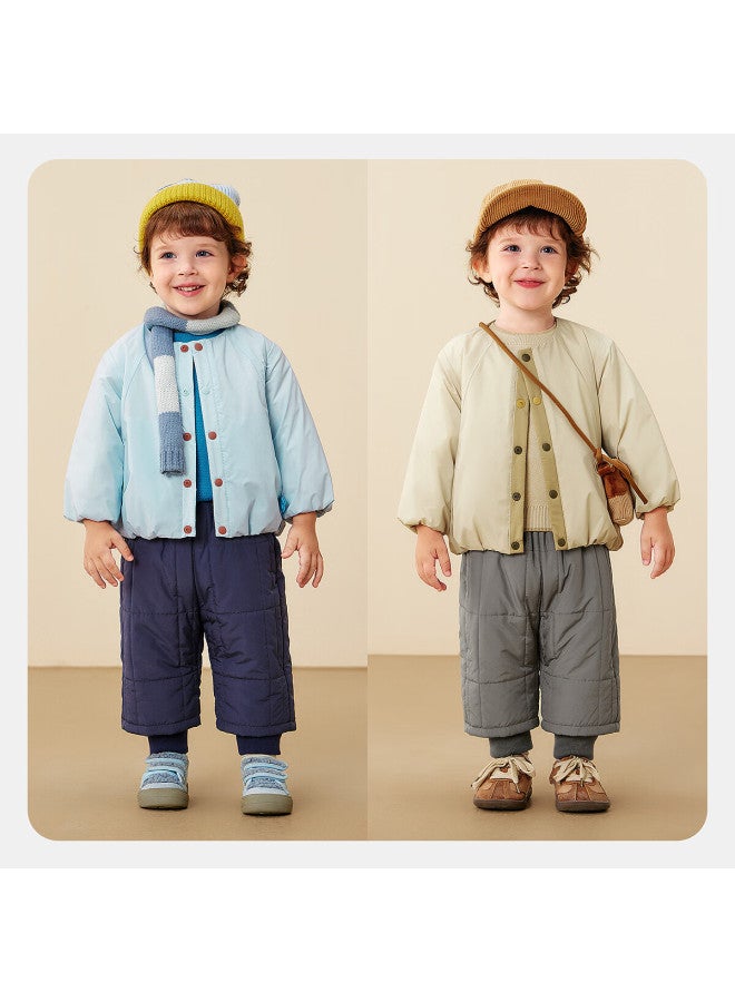 Minibala uni Kids Baby Long Pants Soft Skin-friendly Comfortable Warm Trousers Winter - Image 1