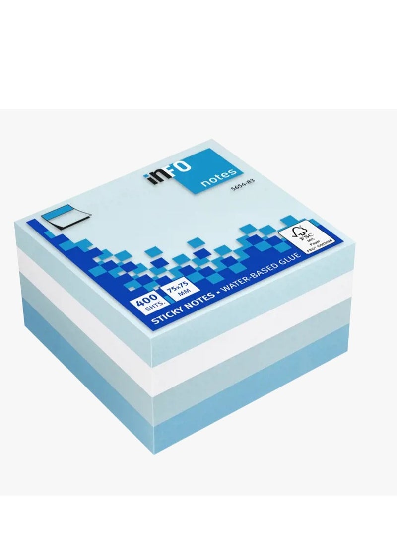 infonotes - STICKY NOTE, 400 sheets, 75x 75mm, Iceland color made in germany - Image 1
