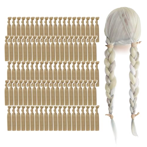MEEDEE 100 Pack Gold Hair Accessories for Women: No Crease Soft Ribbon Knotted Hair Ties, Ouchless Ponytail Holders, Elastic Yoga Hair Bracelets - Image 1