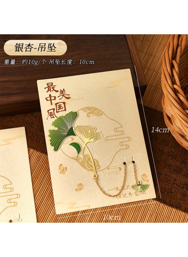 HELPS Creative Hollow Brass Bookmark Student Special-shaped Metal Chinese Style Pendant Book Page Clip Cultural And Creative Learning Stationery - Image 1