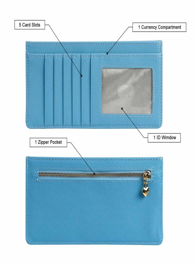 XEYOU Women Slim Rfid Blocking Credit Card Case Holder Wallet Zip ID Case Wallet Small Compact Leather Wallet Coin Purse - Image 2