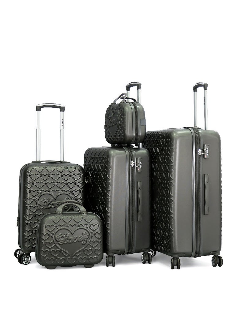 Fancl مجموعة عربة أمتعة فانكل هارد شيل 5 قطع، رمادي - Image 1