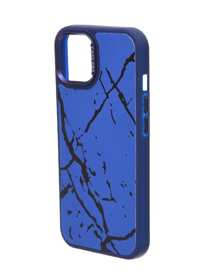 Generic - Silicone Back Phone Protection Cover With Amazing Design And Safety Edges For Iphone 15 - Blue Black - Image 1