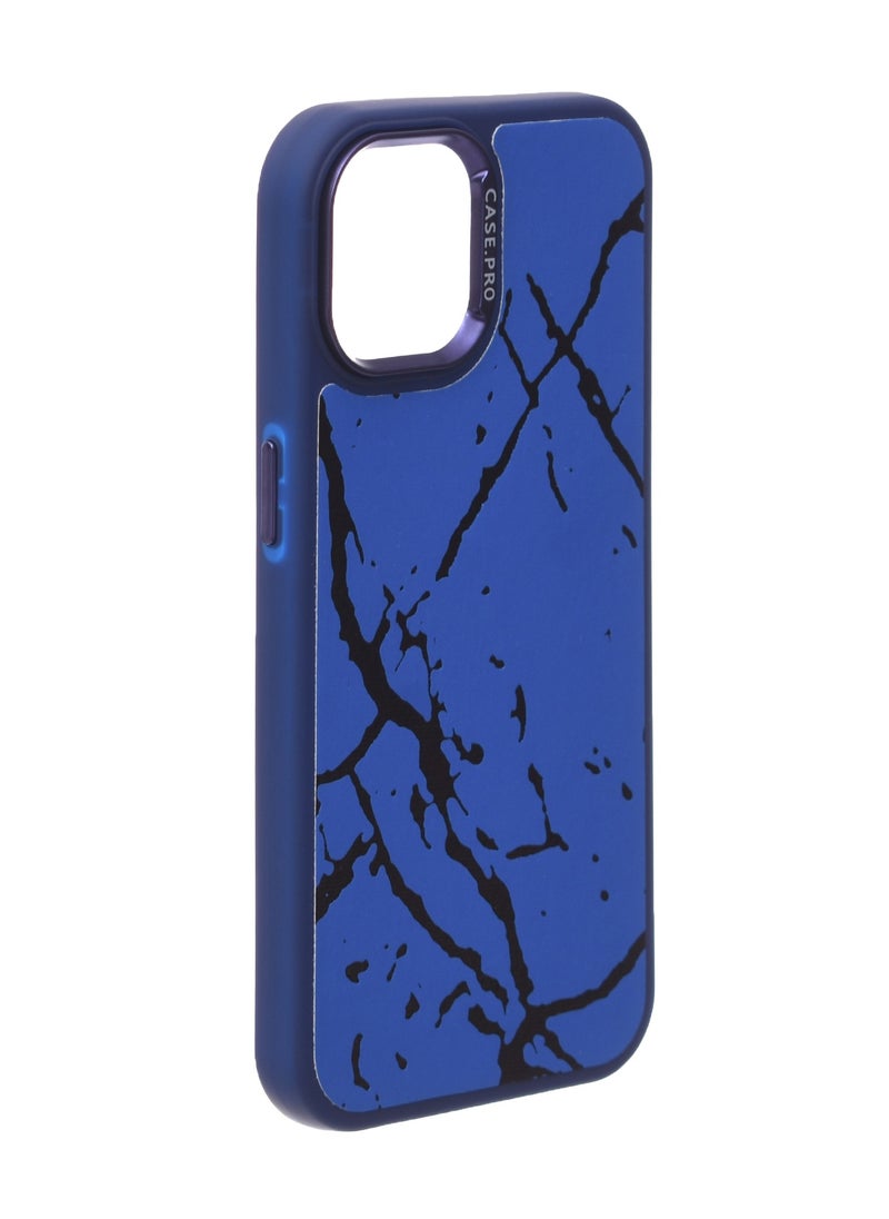 Generic - Silicone Back Phone Protection Cover With Amazing Design And Safety Edges For Iphone 15 - Blue Black - Image 1