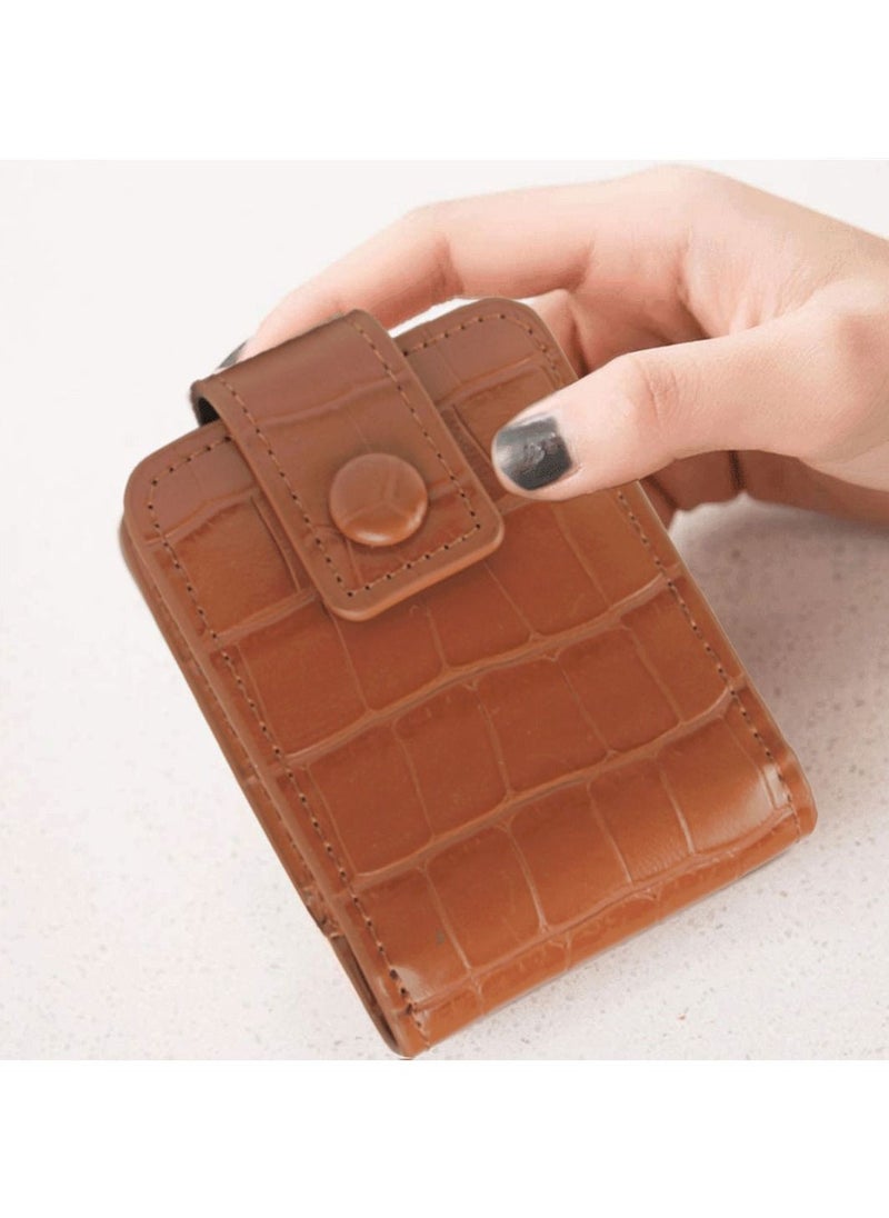 C&W - Brown Lipstick Bag with Mirror - Image 1