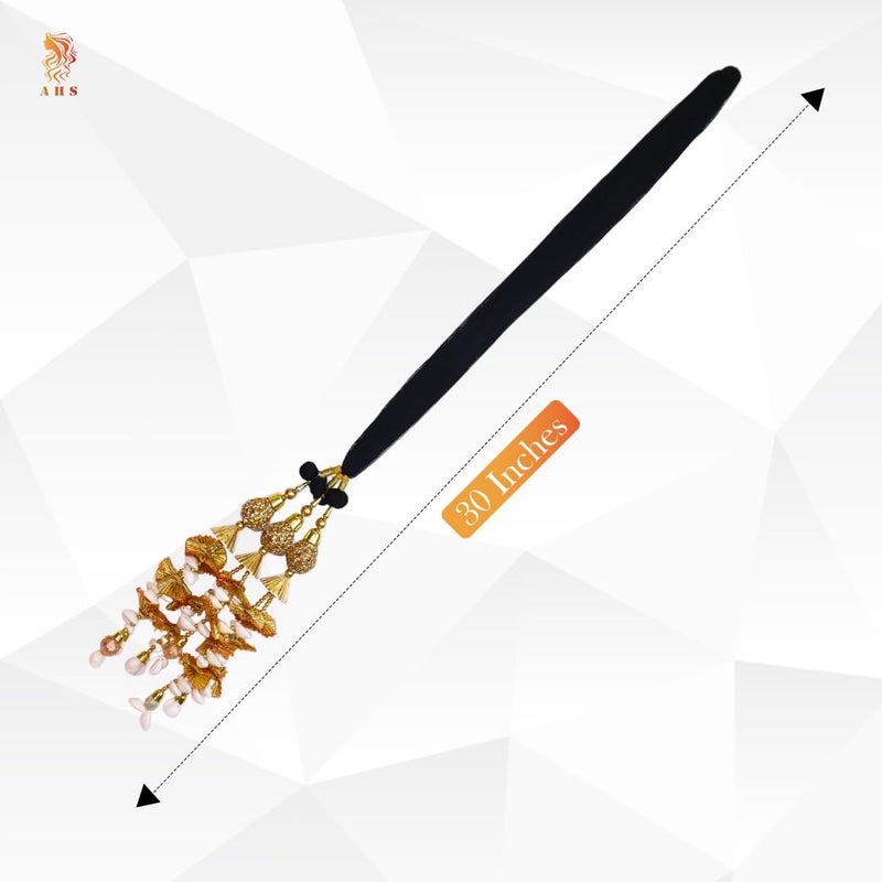 AHS Parnada Jewelry Hair Accessory Braid Tassels Hair Extension | Shahi Patiala Paranda Punjabi Traditional for Women | Ethnic Bridal Festival Hair Jewelry - Image 3