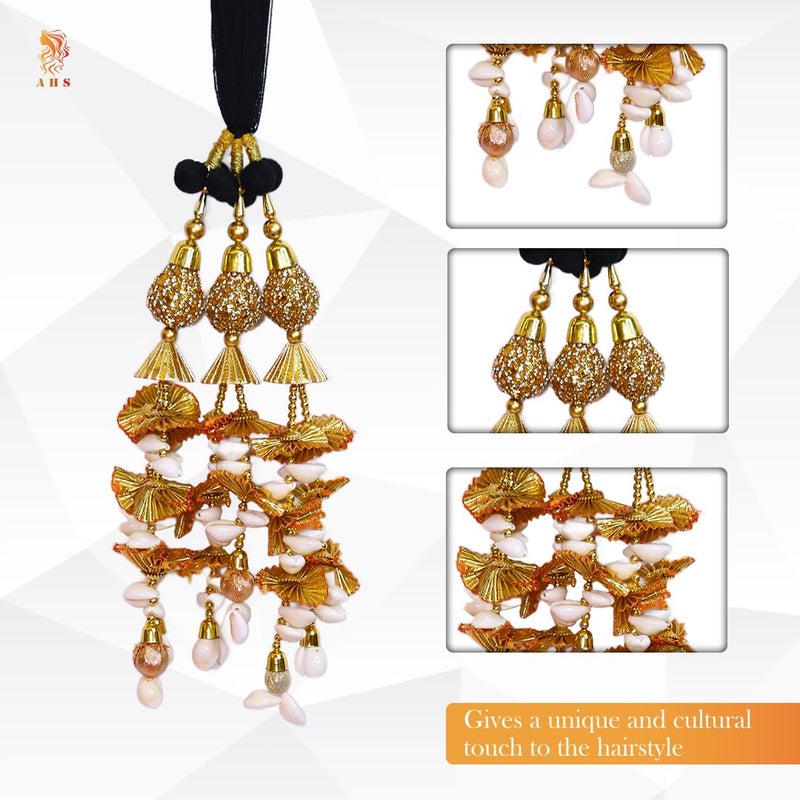 AHS Parnada Jewelry Hair Accessory Braid Tassels Hair Extension | Shahi Patiala Paranda Punjabi Traditional for Women | Ethnic Bridal Festival Hair Jewelry - Image 2