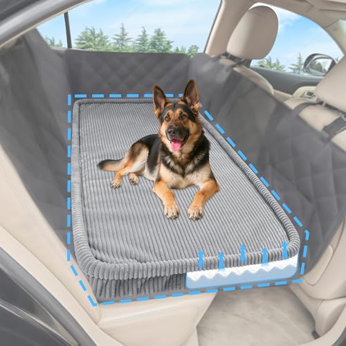 Loiion Dog Car Bed, Non-Slip Backseat Extender Pet Mat, Removable Washable Dog Bed for SUVs, Sedans & Trucks, Anti-Slip Travel Bed for Dogs, Easy Clean & Scratch-Proof & Comfort Light Gray (50"L×24.6"W×2"H)) - Image 1