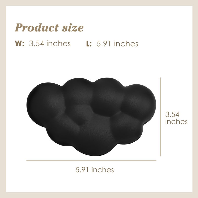 Arisase Cloud Wrist Rest Cushion for Mouse Ergonomic Soft PU Leather Memory Foam Wrist Pain Relief Mouse Wrist Support Pad with Anti-Skid Base for Office School Home Laptop & Computer Mouse (Black) - Image 5