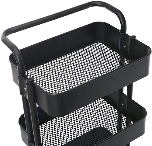 PANTH 3 Tier Stylish Freestanding Portable kitchen storage Metal Utility Space Saving Home Storage Organizer Racks and Self with Wheel Bathroom Kitchen Office Bathroom Salon spa - Image 2