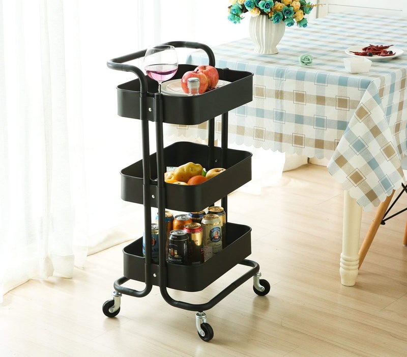 PANTH 3 Tier Stylish Freestanding Portable kitchen storage Metal Utility Space Saving Home Storage Organizer Racks and Self with Wheel Bathroom Kitchen Office Bathroom Salon spa - Image 5