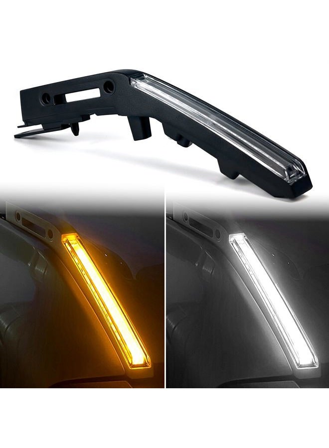 KeeForthewin LED Hood Handle Lights fit for Ford Bronco 2021 2022 2023 2024 Accessories Daytime Running Light Fog Light with White LED DRL - Amber Sequential Turn Signal - Image 1