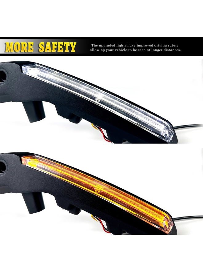 KeeForthewin LED Hood Handle Lights fit for Ford Bronco 2021 2022 2023 2024 Accessories Daytime Running Light Fog Light with White LED DRL - Amber Sequential Turn Signal - Image 5