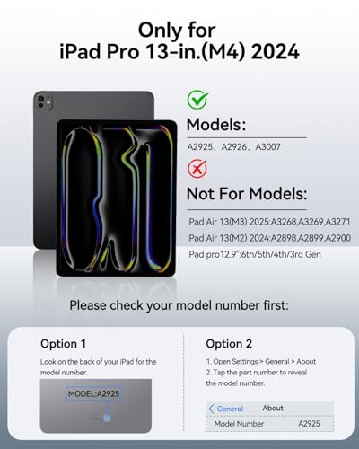 AUSDOM iPad Pro 13 inch Case with Keyboard M5 2025 M4 2024 iPad Pro 13 inch Case with EasySet Magnetic Stand MultiTouch Trackpad 11Color Backlight Keyboard Case with Pencil Holder Black - Image 3