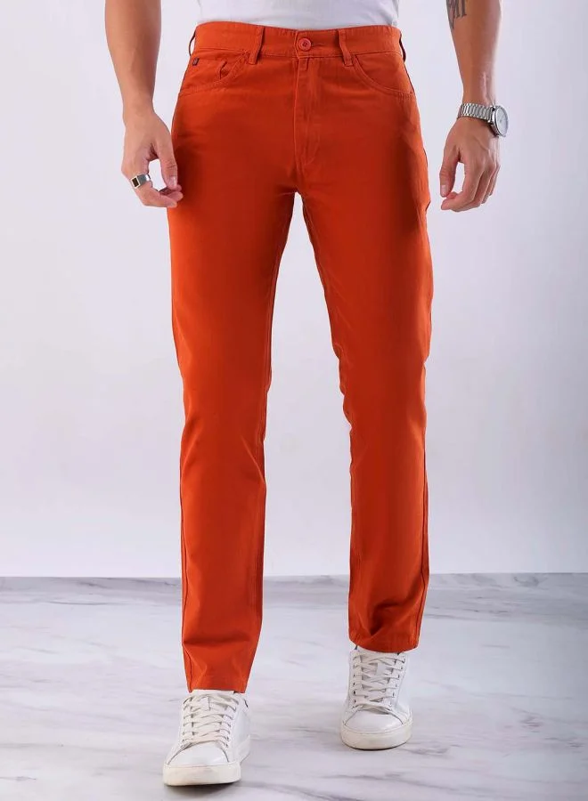 HARDSODA Men Slim Fit Solid Mid-Rise Chinos