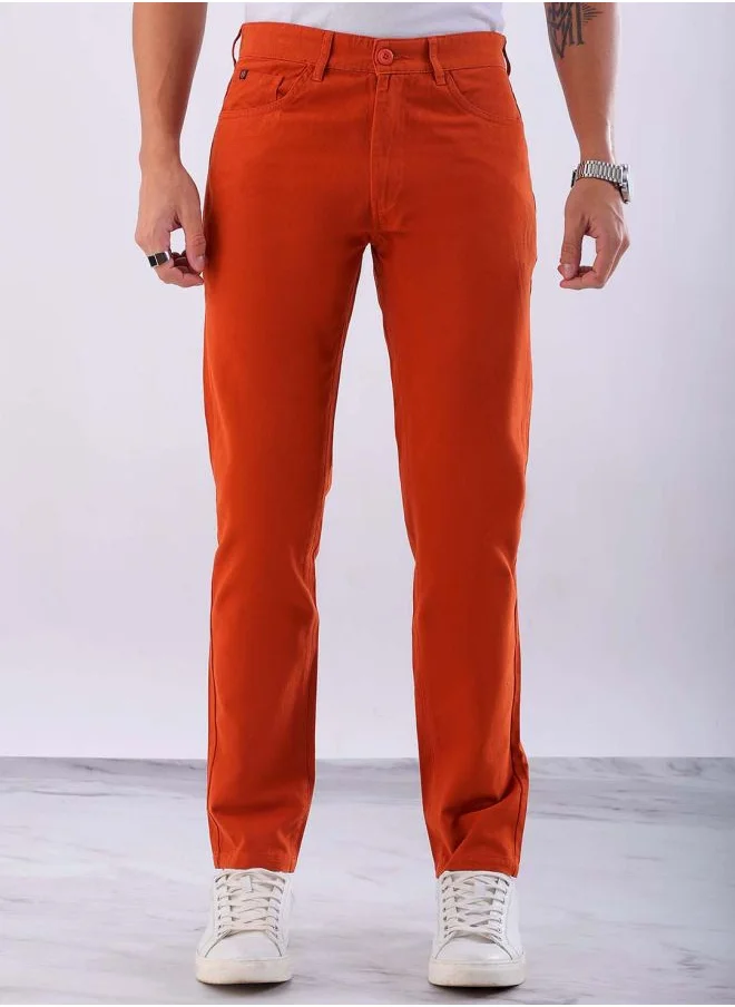 هاردسودا Men Slim Fit Solid Mid-Rise Chinos